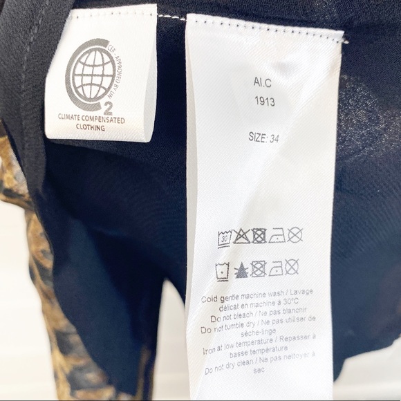 NWT Ganni Tiger Print Brown Wrap Mini Dress - Picture 8 of 8